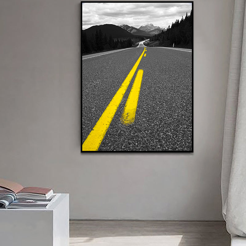 Black Mountain Road Canvas Print Textured Contemporary Living Room Wall Art Decor Clearhalo 'Art Gallery' 'Canvas Art' 'Contemporary Art Gallery' 'Modern' Arts' 1763885