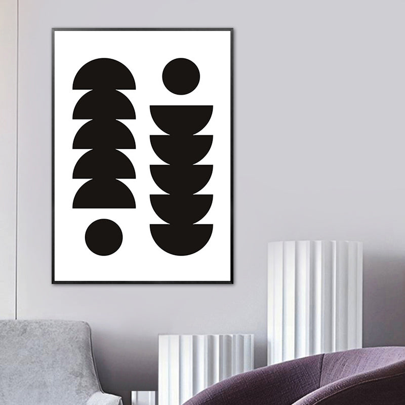 Textured Geometry Wall Art Print Nordic Style Canvas for Dorm Room, Multiple Sizes Black Clearhalo 'Arts' 'Canvas Art' 1763930