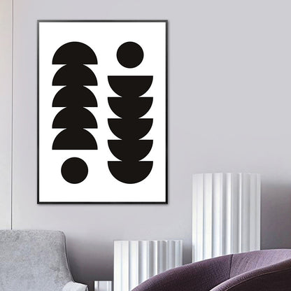 Textured Geometry Wall Art Print Nordic Style Canvas for Dorm Room, Multiple Sizes Black Clearhalo 'Arts' 'Canvas Art' 1763930