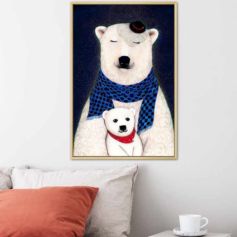 Nordic Animal Drawing Canvas Art Pastel Color Bedroom Wall Decor, Multiple Sizes Available Blue Clearhalo 'Arts' 'Canvas Art' 1763934