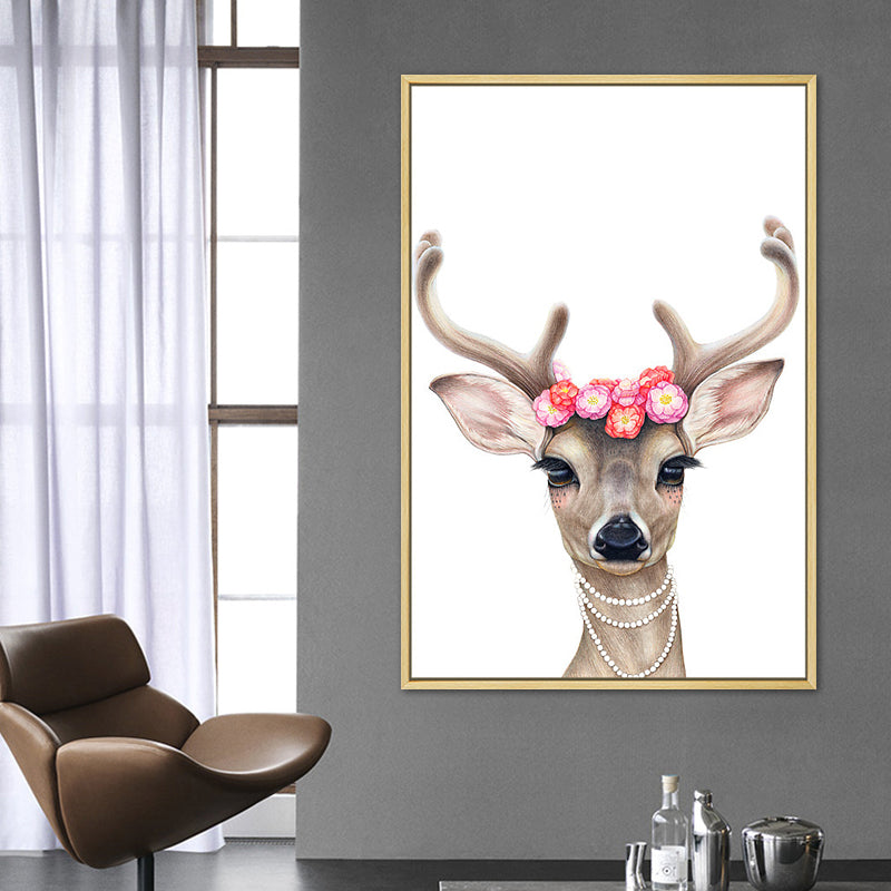 Nordic Animal Drawing Canvas Art Pastel Color Bedroom Wall Decor, Multiple Sizes Available Clearhalo 'Arts' 'Canvas Art' 1763944