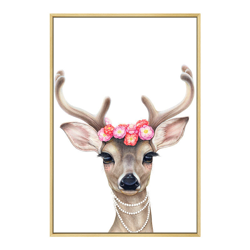 Nordic Animal Drawing Canvas Art Pastel Color Bedroom Wall Decor, Multiple Sizes Available Clearhalo 'Arts' 'Canvas Art' 1763946