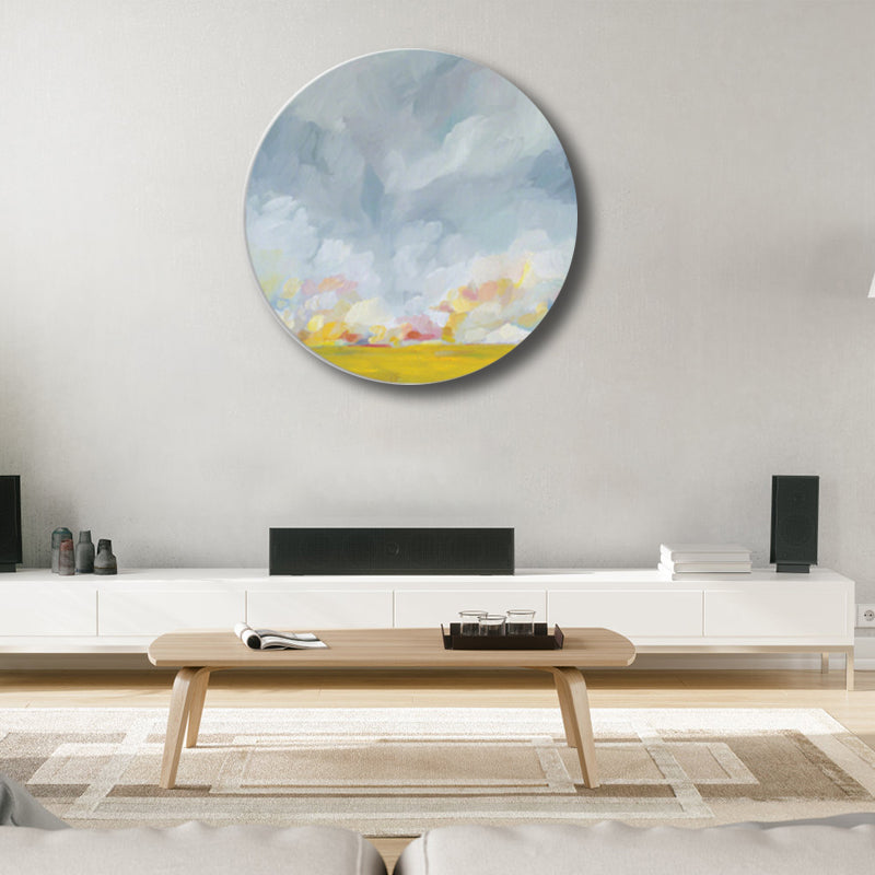 Pastel Color Cloud Scenery Painting Textured Modern Art Dining Room Canvas Print Grey Clearhalo 'Arts' 'Canvas Art' 1763955