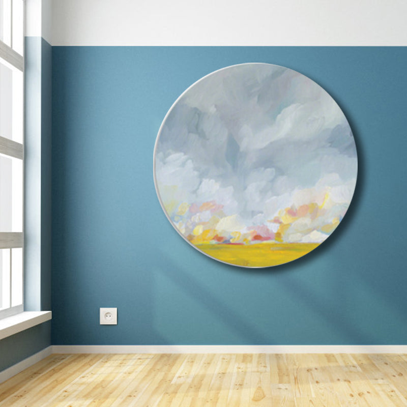Pastel Color Cloud Scenery Painting Textured Modern Art Dining Room Canvas Print Clearhalo 'Arts' 'Canvas Art' 1763956