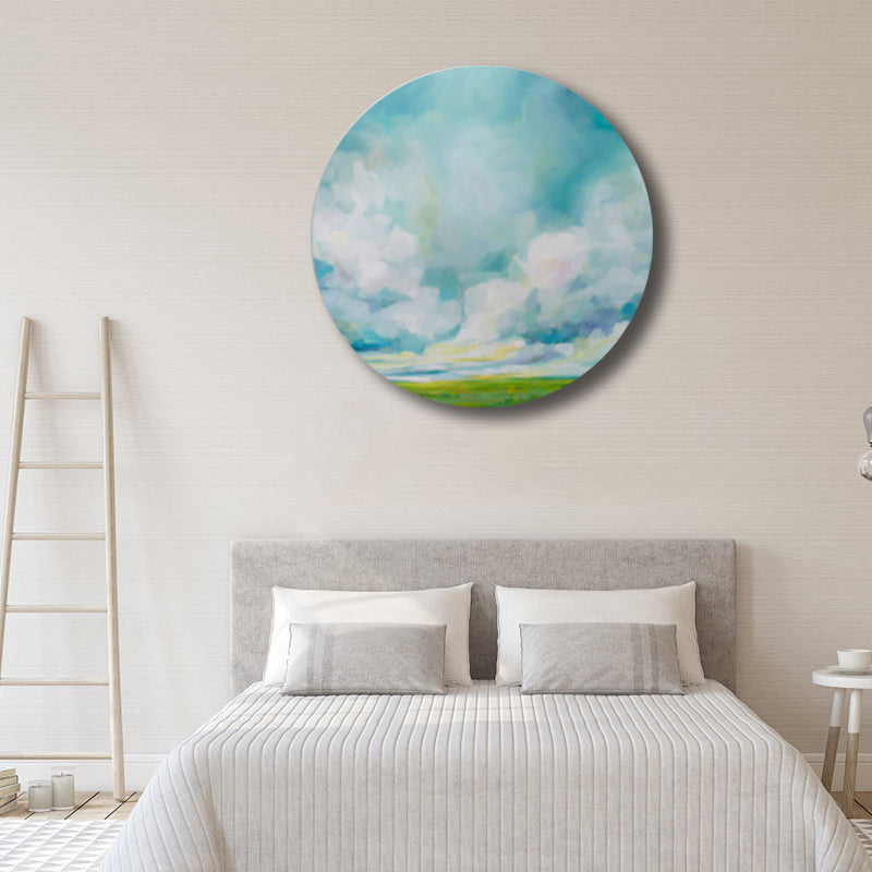 Pastel Color Cloud Scenery Painting Textured Modern Art Dining Room Canvas Print Clearhalo 'Arts' 'Canvas Art' 1763964