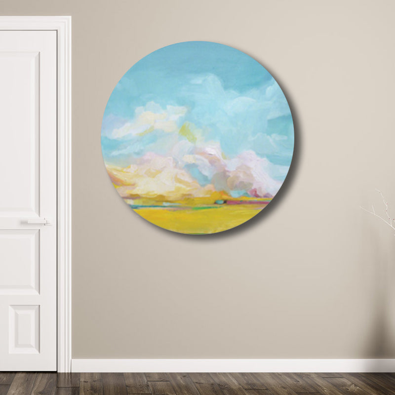Pastel Color Cloud Scenery Painting Textured Modern Art Dining Room Canvas Print Clearhalo 'Arts' 'Canvas Art' 1763967