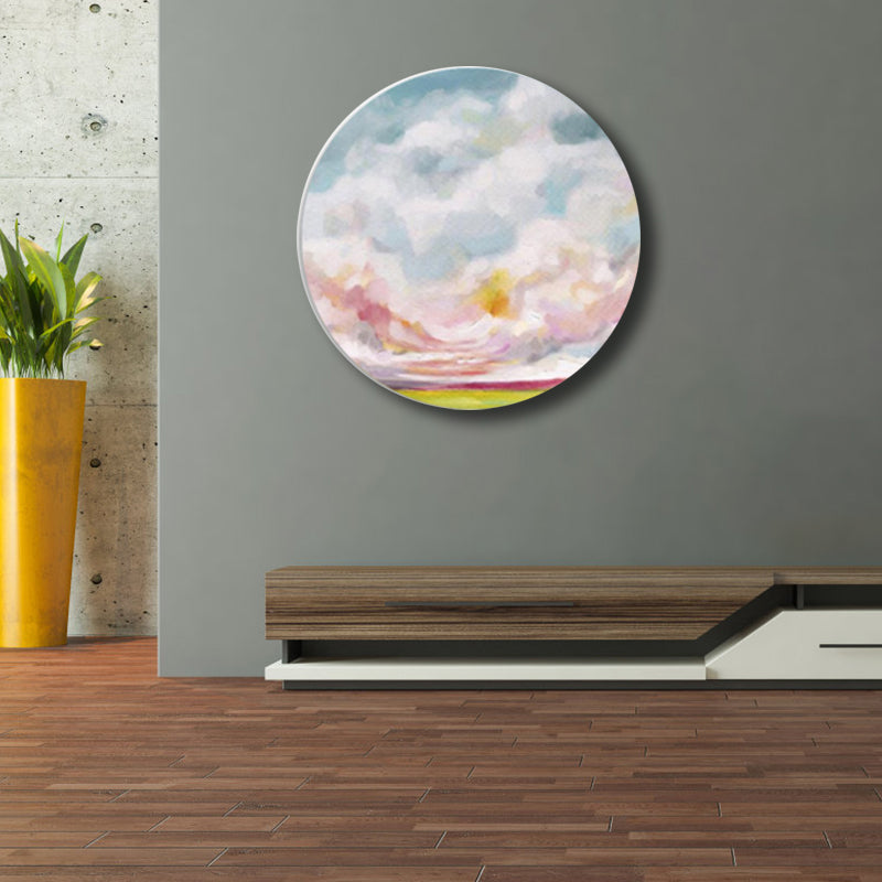 Pastel Color Cloud Scenery Painting Textured Modern Art Dining Room Canvas Print Clearhalo 'Arts' 'Canvas Art' 1763971