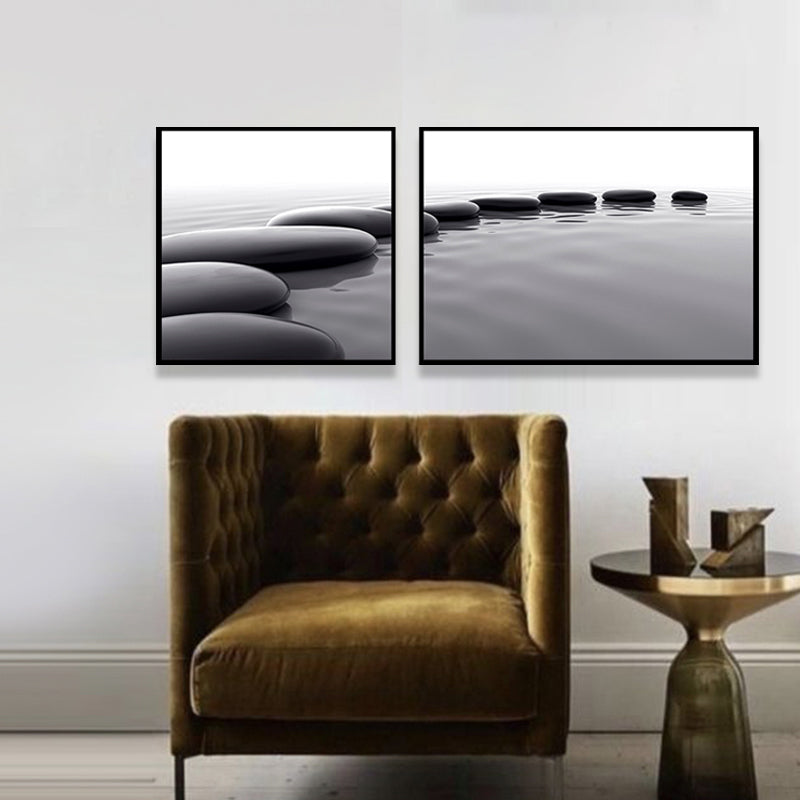 Modern Sea Bridge Wall Art Light Color Photographs Scenery Canvas Print for Room Silver Gray Clearhalo 'Art Gallery' 'Canvas Art' 'Contemporary Art Gallery' 'Modern' Arts' 1763985