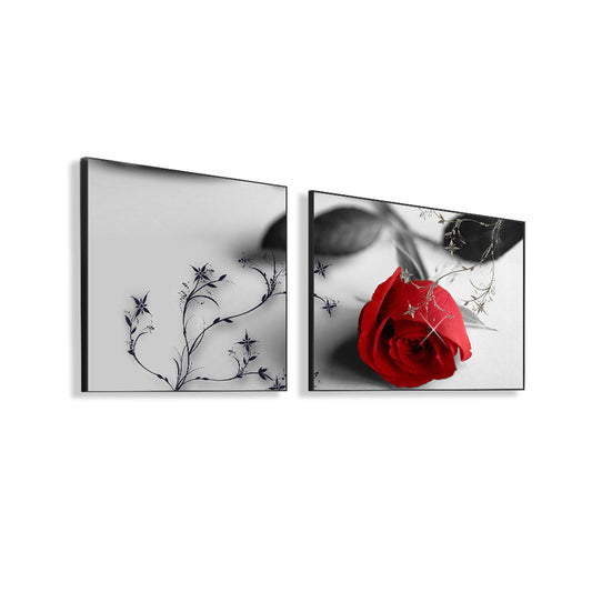 Multi-Piece Pastel Canvas Romantic Modern Flowers Wall Art Decor for Girls Bedroom Clearhalo 'Art Gallery' 'Canvas Art' 'Contemporary Art Gallery' 'Modern' Arts' 1763996