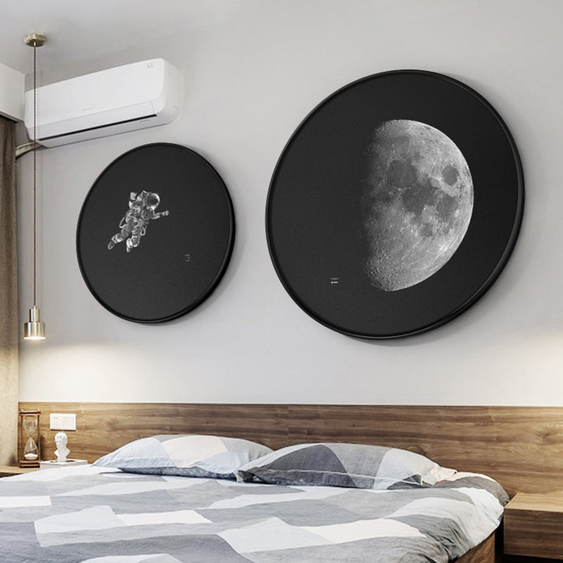 Pastel Color Outer Space Canvas Modern Style Textured Wall Print for Living Room Grey Clearhalo 'Art Gallery' 'Canvas Art' 'Contemporary Art Gallery' 'Modern' Arts' 1764008