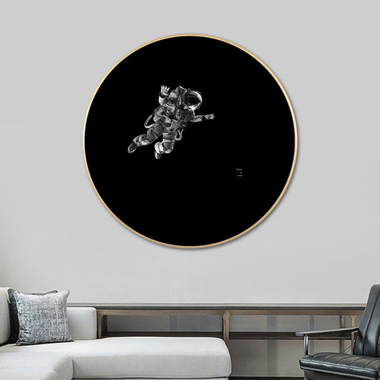 Pastel Color Outer Space Canvas Modern Style Textured Wall Print for Living Room Black Clearhalo 'Art Gallery' 'Canvas Art' 'Contemporary Art Gallery' 'Modern' Arts' 1764015