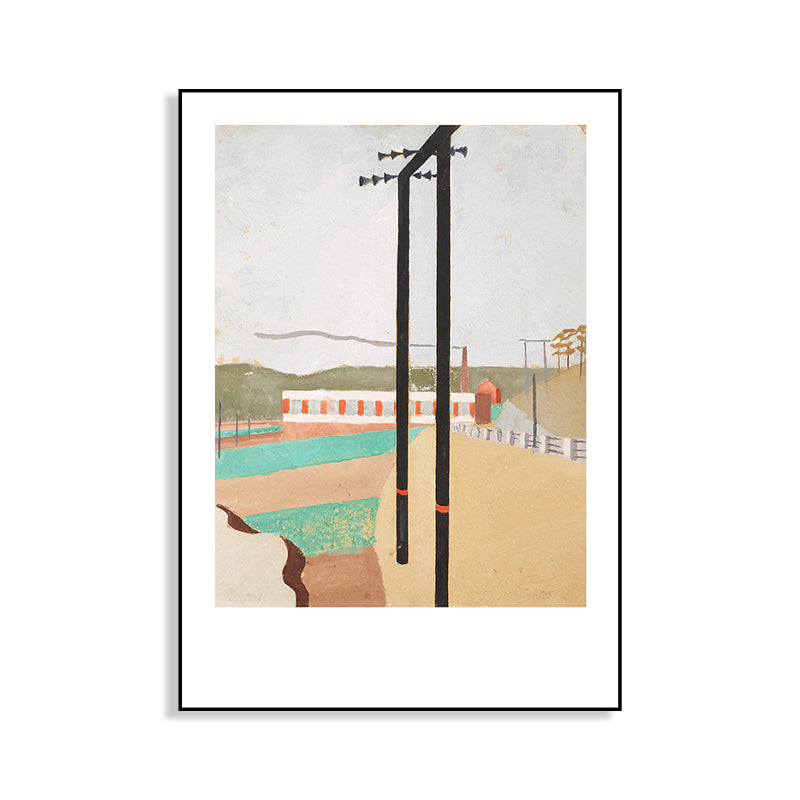 Oil Painting Cubism Style Canvas City Landscape in Pastel Color, Multiple Sizes Options Clearhalo 'Arts' 'Canvas Art' 1764070