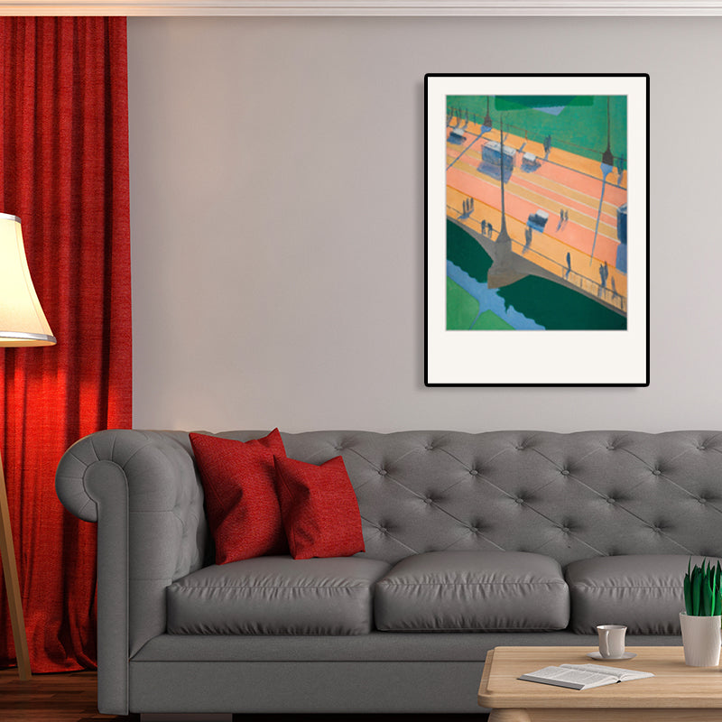 Oil Painting Cubism Style Canvas City Landscape in Pastel Color, Multiple Sizes Options Clearhalo 'Arts' 'Canvas Art' 1764075