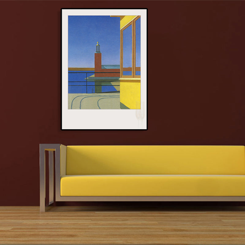 Oil Painting Cubism Style Canvas City Landscape in Pastel Color, Multiple Sizes Options Clearhalo 'Arts' 'Canvas Art' 1764079