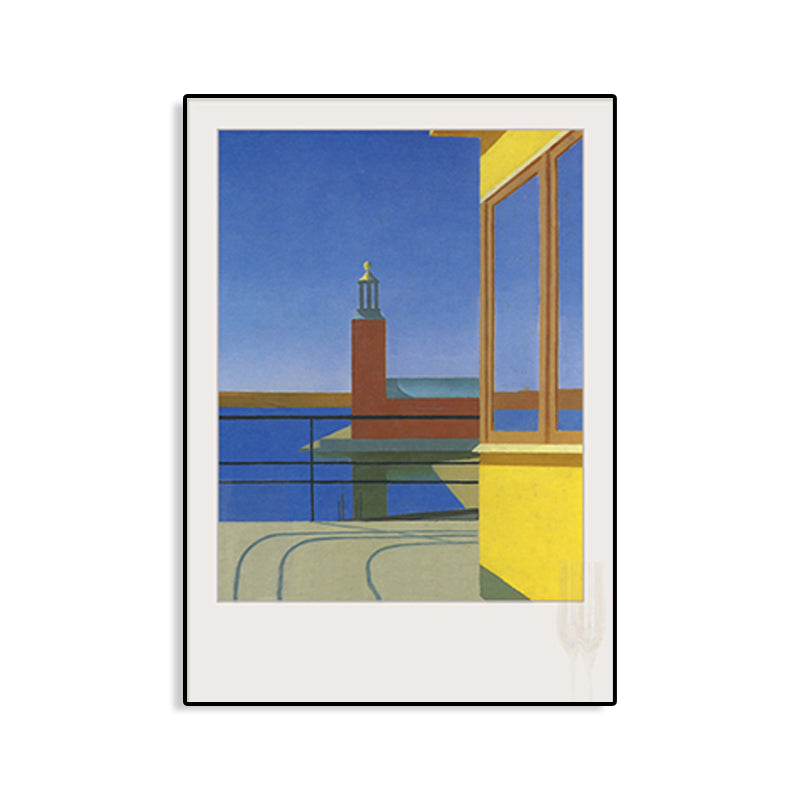 Oil Painting Cubism Style Canvas City Landscape in Pastel Color, Multiple Sizes Options Clearhalo 'Arts' 'Canvas Art' 1764081