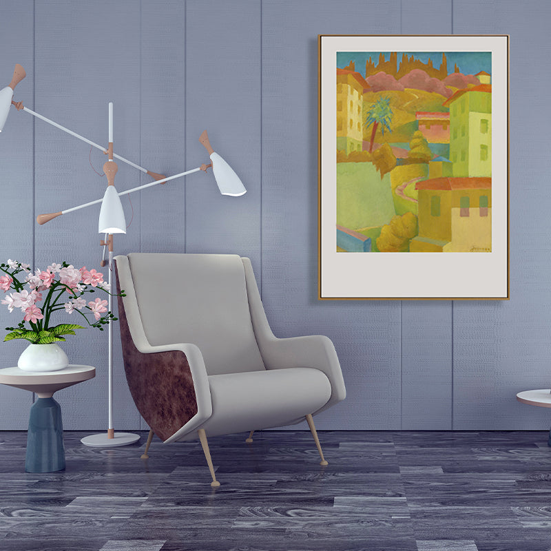 Oil Painting Cubism Style Canvas City Landscape in Pastel Color, Multiple Sizes Options Clearhalo 'Arts' 'Canvas Art' 1764084