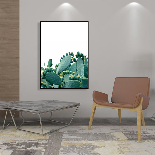 Bonsai Cactus Wall Art Decor Modern Style Textured Canvas Print in Green for Bedroom Clearhalo 'Art Gallery' 'Canvas Art' 'Contemporary Art Gallery' 'Modern' Arts' 1764087
