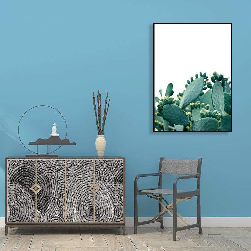 Bonsai Cactus Wall Art Decor Modern Style Textured Canvas Print in Green for Bedroom Clearhalo 'Art Gallery' 'Canvas Art' 'Contemporary Art Gallery' 'Modern' Arts' 1764088