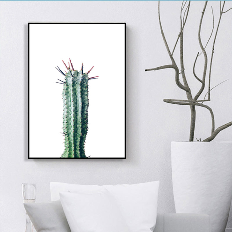 Bonsai Cactus Wall Art Decor Modern Style Textured Canvas Print in Green for Bedroom Green Clearhalo 'Art Gallery' 'Canvas Art' 'Contemporary Art Gallery' 'Modern' Arts' 1764093