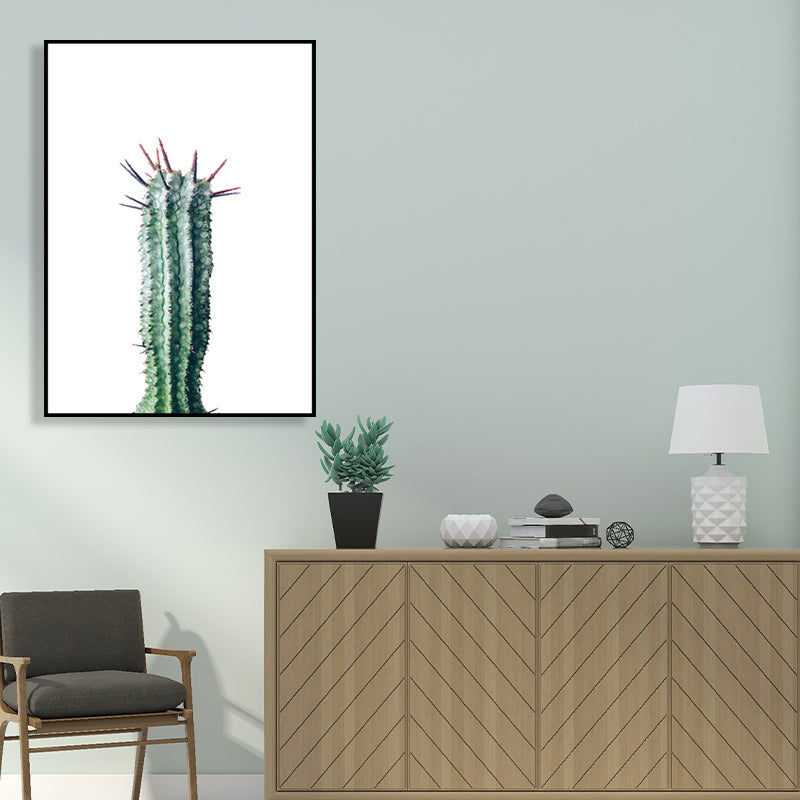 Bonsai Cactus Wall Art Decor Modern Style Textured Canvas Print in Green for Bedroom Clearhalo 'Art Gallery' 'Canvas Art' 'Contemporary Art Gallery' 'Modern' Arts' 1764094