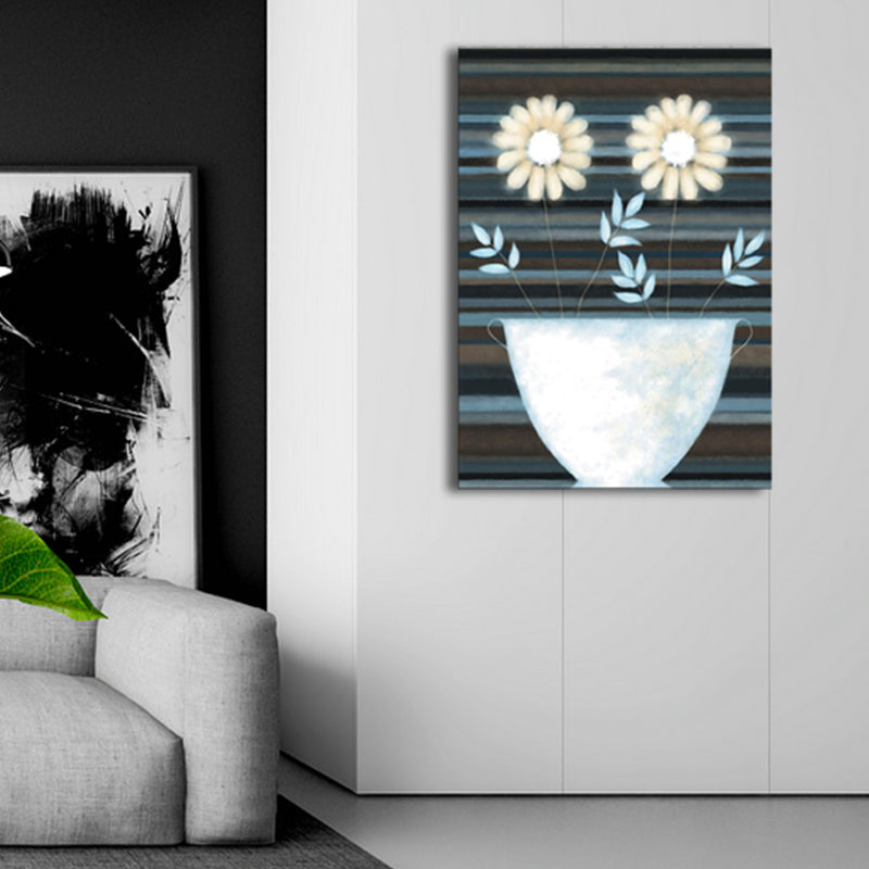 Soft Color Flower Canvas Print Textured Wall Art Decor for Bathroom, Multiple Sizes Clearhalo 'Arts' 'Canvas Art' 1764099