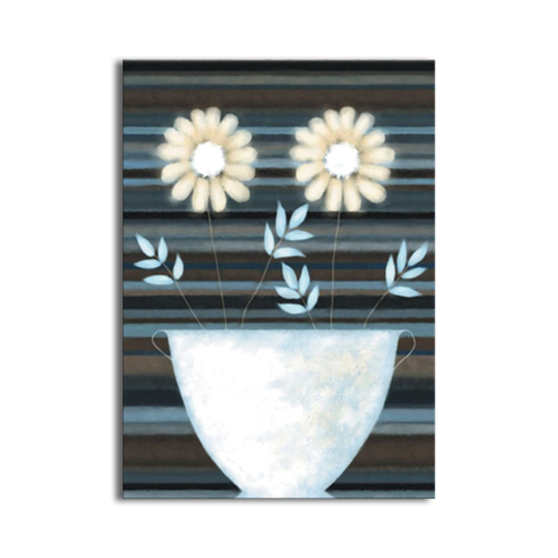 Soft Color Flower Canvas Print Textured Wall Art Decor for Bathroom, Multiple Sizes Clearhalo 'Arts' 'Canvas Art' 1764100