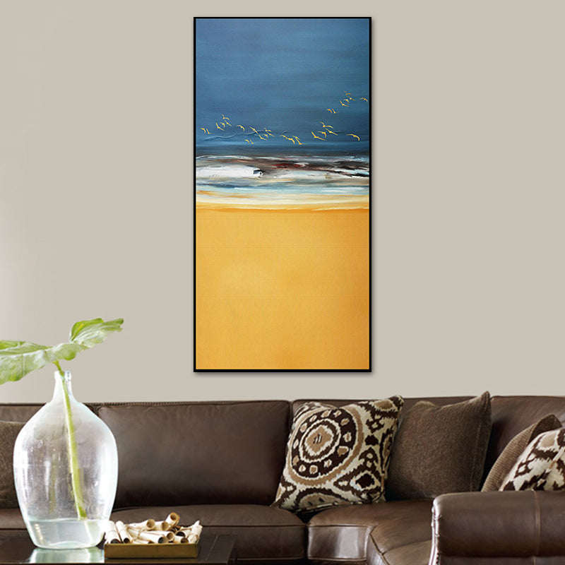 Fresh Sea Scenery Canvas Textured Contemporary Art Style for Girls Bedroom Wall Decor Yellow Clearhalo 'Arts' 'Canvas Art' 1764123