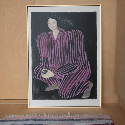 Abstract Expressionism Female Wall Decor Bedroom Canvas Art in Purple, Multiple Sizes Purple Clearhalo 'Arts' 'Canvas Art' 1764173