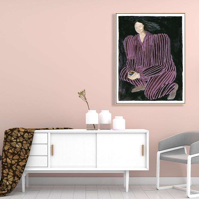 Abstract Expressionism Female Wall Decor Bedroom Canvas Art in Purple, Multiple Sizes Clearhalo 'Arts' 'Canvas Art' 1764175