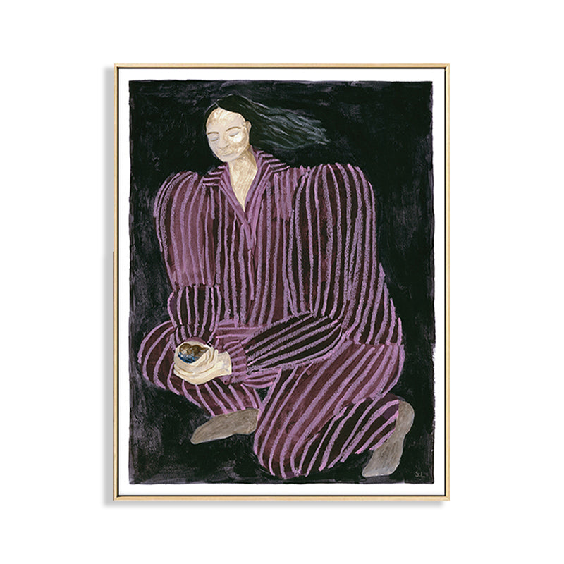 Abstract Expressionism Female Wall Decor Bedroom Canvas Art in Purple, Multiple Sizes Clearhalo 'Arts' 'Canvas Art' 1764176