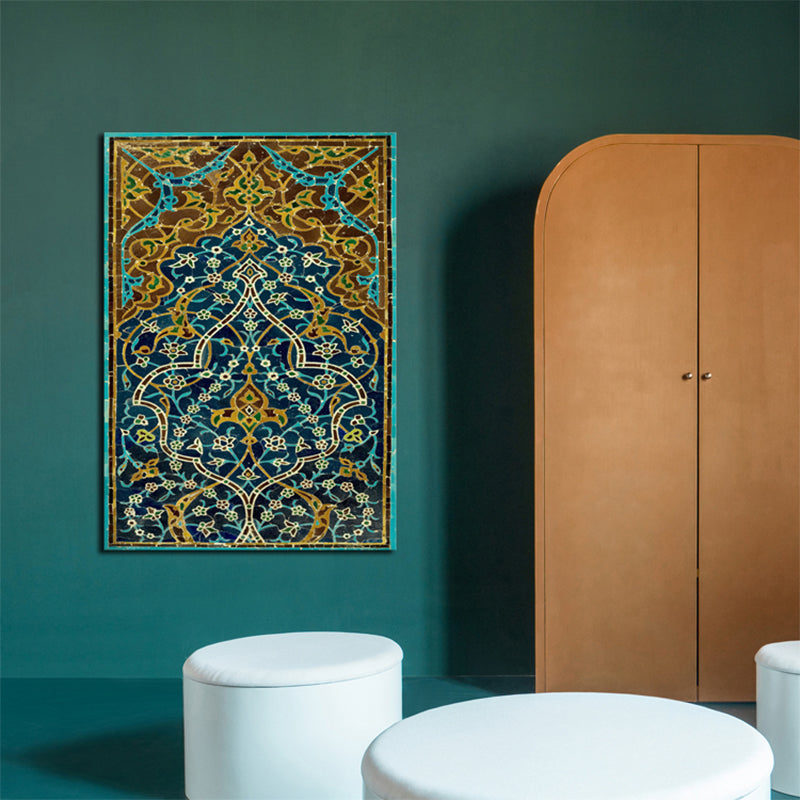 Canvas Pastel Color Painting Art Nouveau Jacquard Pattern Wall Decor, meerdere maten beschikbaar