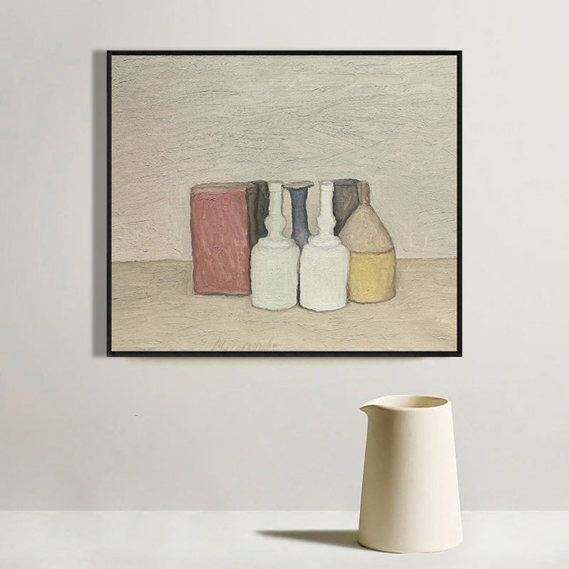 Impressionism Neat Pots Canvas Print Pastel Color Textured Painting for Playroom Clearhalo 'Arts' 'Canvas Art' 1764216