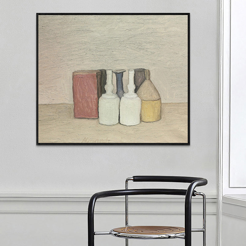 Impressionism Neat Pots Canvas Print Pastel Color Textured Painting for Playroom Clearhalo 'Arts' 'Canvas Art' 1764217