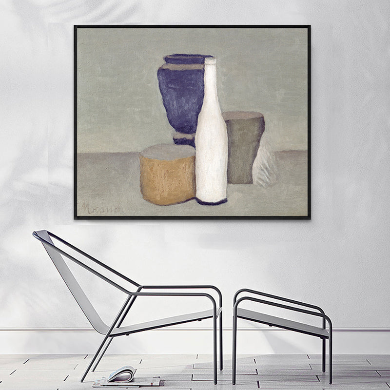 Impressionism Neat Pots Canvas Print Pastel Color Textured Painting for Playroom Clearhalo 'Arts' 'Canvas Art' 1764220