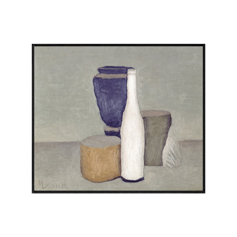 Impressionism Neat Pots Canvas Print Pastel Color Textured Painting for Playroom