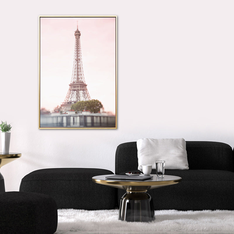 Architecture Painting for Girls Bedroom in Pastel Color, Multiple Sizes Available Clearhalo 'Art Gallery' 'Canvas Art' 'Contemporary Art Gallery' 'Modern' Arts' 1764236