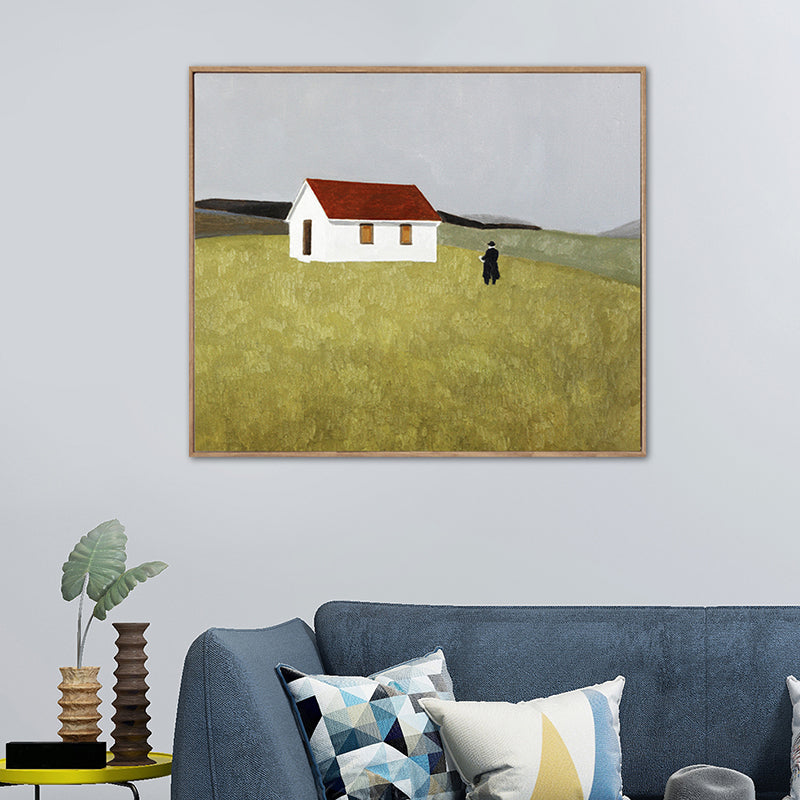 Pastel Color Scenery Wall Art Textured Nordic Sitting Room Canvas Print, Multiple Sizes