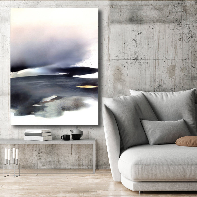 Soft Color Abstract Canvas Print Watercolor Contemporary Art Textured Painting for Bedroom Clearhalo 'Arts' 'Canvas Art' 1764280