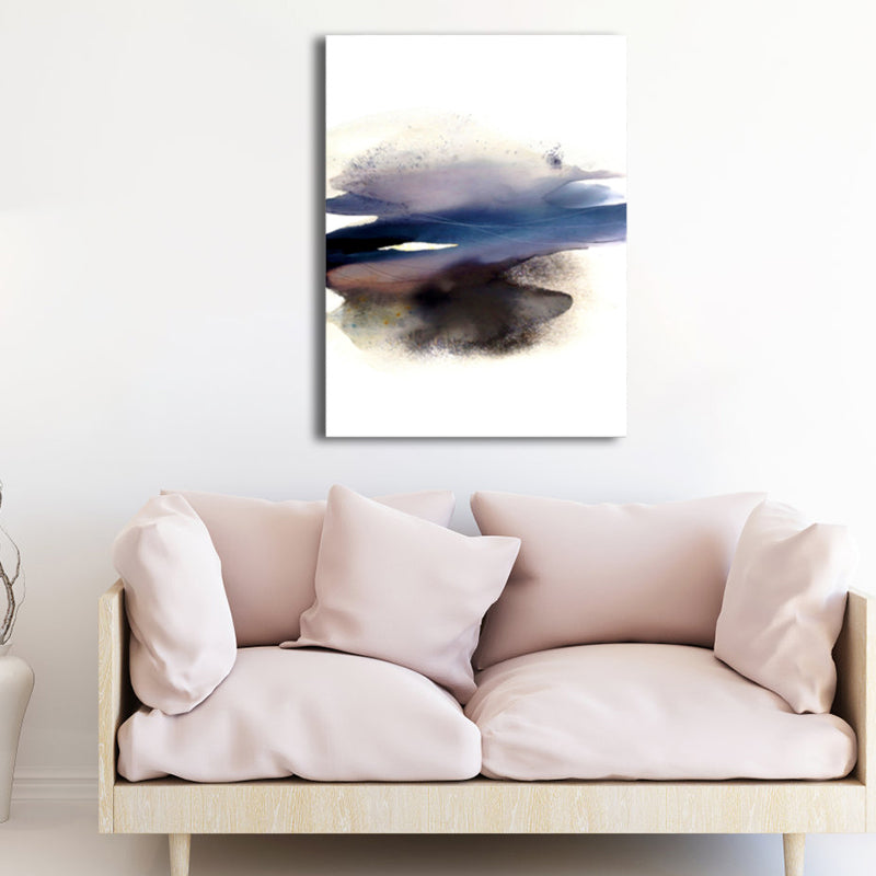 Soft Color Abstract Canvas Print Watercolor Contemporary Art Textured Painting for Bedroom Blue Clearhalo 'Arts' 'Canvas Art' 1764290
