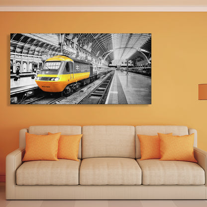 Vehicle Scene Canvas Art Print Textured Vintage Style for Girls Bedroom Painting Yellow Clearhalo 'Arts' 'Canvas Art' 1764323