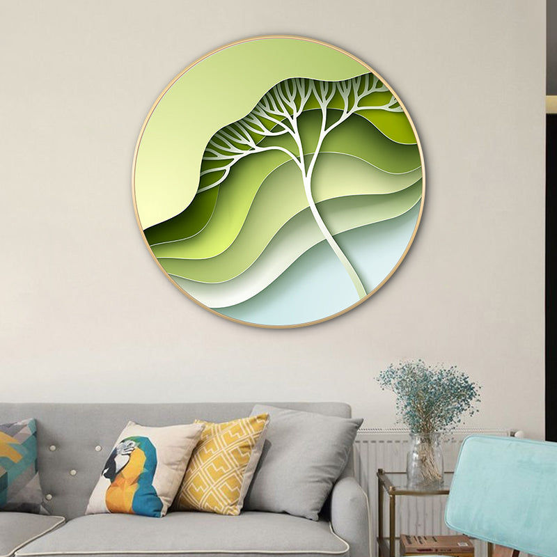 Leaves Wall Art Decor Modern Canvas Textured Painting in Light Color, Multiple Sizes Light Green Clearhalo 'Art Gallery' 'Canvas Art' 'Contemporary Art Gallery' 'Modern' Arts' 1764341