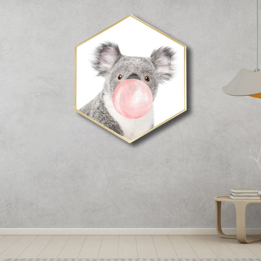 Canvas Textured Painting Kids Style Ballon and Animal Wall Decor, Multiple Sizes Grey Clearhalo 'Art Gallery' 'Canvas Art' 'Kids' Arts' 1764345