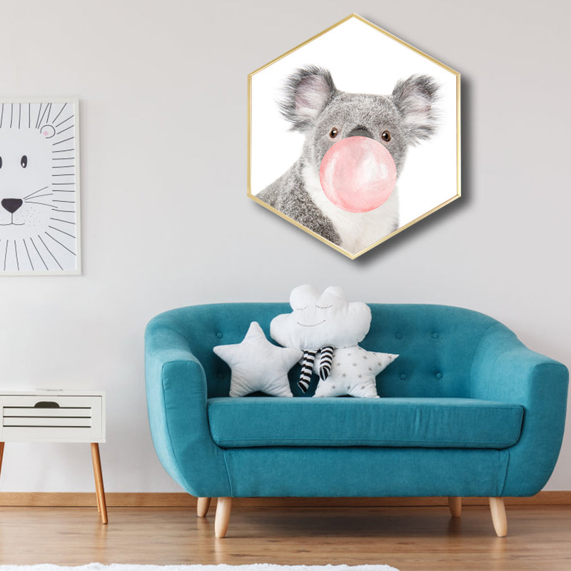 Canvas Textured Painting Kids Style Ballon and Animal Wall Decor, Multiple Sizes Clearhalo 'Art Gallery' 'Canvas Art' 'Kids' Arts' 1764346