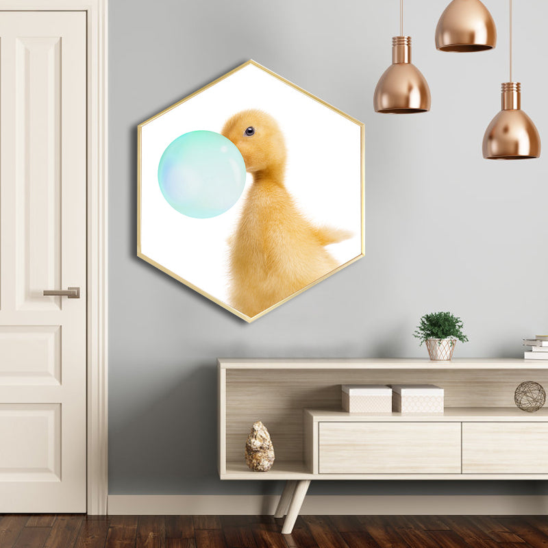 Canvas Textured Painting Kids Style Ballon and Animal Wall Decor, Multiple Sizes Yellow Clearhalo 'Art Gallery' 'Canvas Art' 'Kids' Arts' 1764360