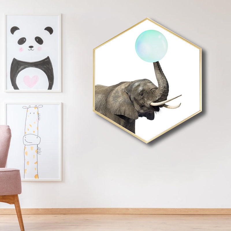 Canvas Textured Painting Kids Style Ballon and Animal Wall Decor, Multiple Sizes Dark Gray Clearhalo 'Art Gallery' 'Canvas Art' 'Kids' Arts' 1764368