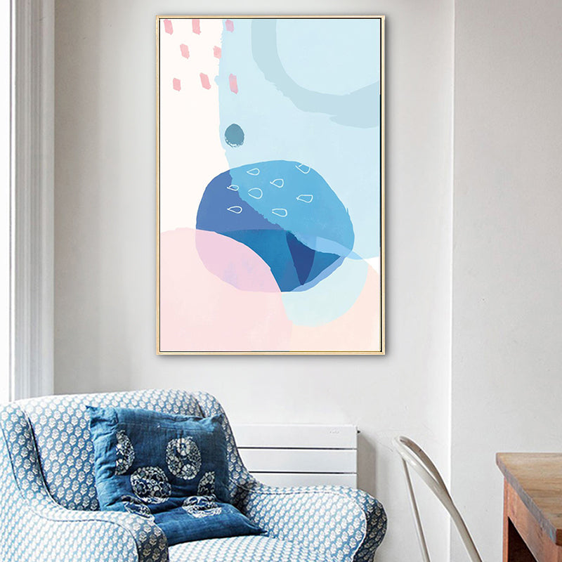 Soft Color Abstract Wall Art Decor Textured Cartoon Nursery Canvas Print, Multiple Sizes Blue Clearhalo 'Art Gallery' 'Canvas Art' 'Contemporary Art Gallery' 'Modern' Arts' 1764383