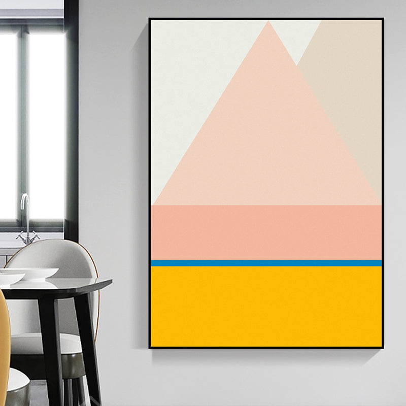 Textured Geometrical Wall Decor Canvas Print Minimalistic Wall Art for Dining Room Pink Clearhalo 'Art Gallery' 'Canvas Art' 'Contemporary Art Gallery' 'Modern' Arts' 1764387