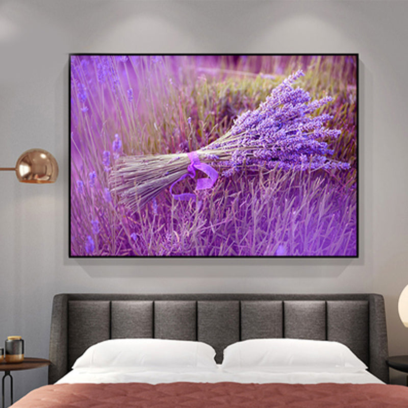 Contemporary Photo Lavender Wall Art Canvas Textured Pastel Wall Decor for Bedroom Purple Clearhalo 'Art Gallery' 'Canvas Art' 'Contemporary Art Gallery' 'Modern' Arts' 1764416