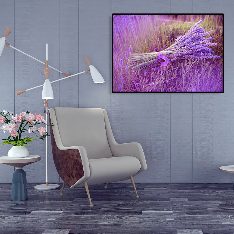 Contemporary Photo Lavender Wall Art Canvas Textured Pastel Wall Decor for Bedroom Clearhalo 'Art Gallery' 'Canvas Art' 'Contemporary Art Gallery' 'Modern' Arts' 1764418