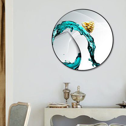 Contemporary Sailing Boat Art Print Canvas Light Color Vehicle Wall Decor, Multiple Sizes Blue Clearhalo 'Art Gallery' 'Canvas Art' 'Contemporary Art Gallery' 'Modern' Arts' 1764464